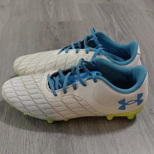 Under Armour Magnestico Soccer Cleats - White and Blue